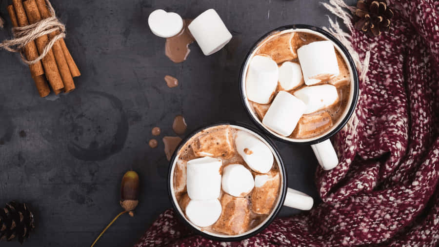Warm Hot Chocolate With Marshmallows Wallpaper