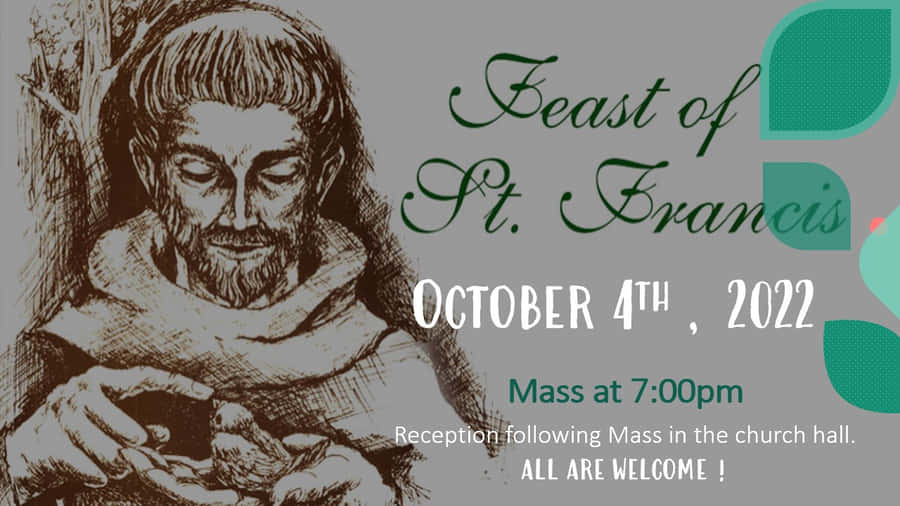 Warm Painting Of St Francis Of Assisi In Communion With Nature Wallpaper