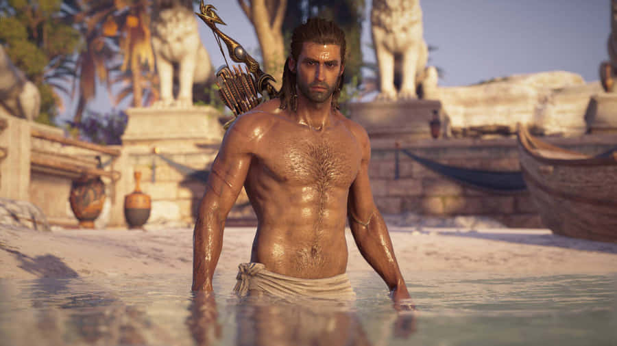 Warrior Alexios In Action - Assassin's Creed Odyssey Wallpaper