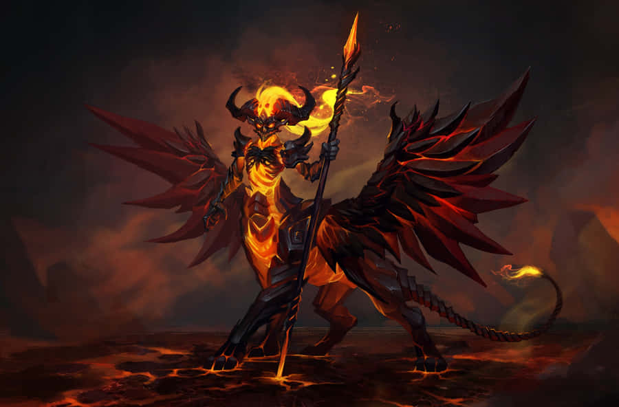 Warriors Brace Themselves For Battle Against Demonic Forces Wallpaper