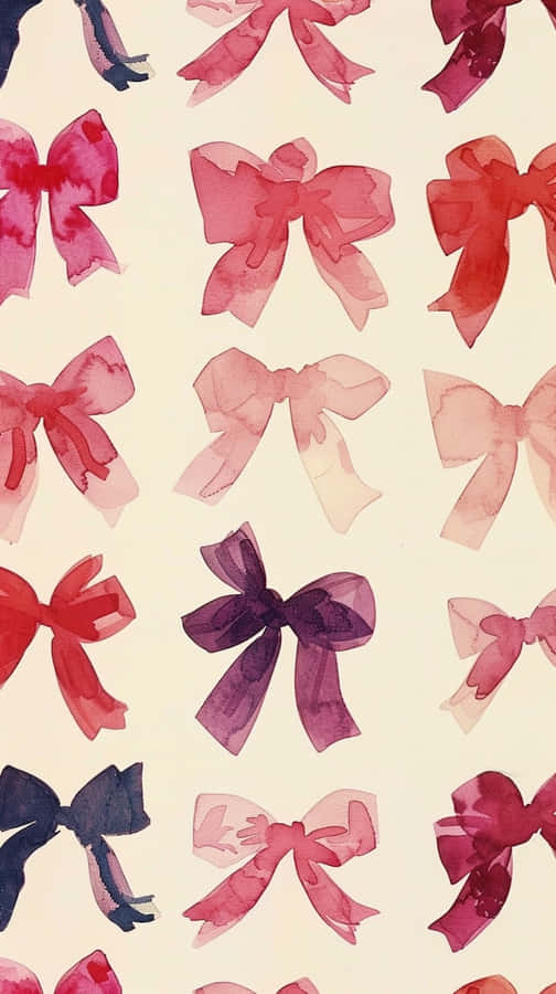 Watercolor Bow Pattern Wallpaper