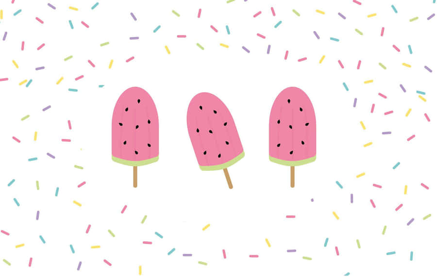 Watermelon Popsiclesand Sprinkles Wallpaper