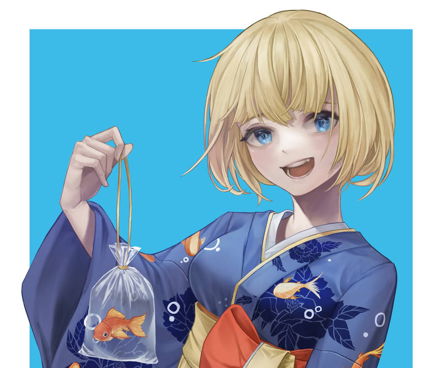 Watson Amelia With Goldfish Wallpaper