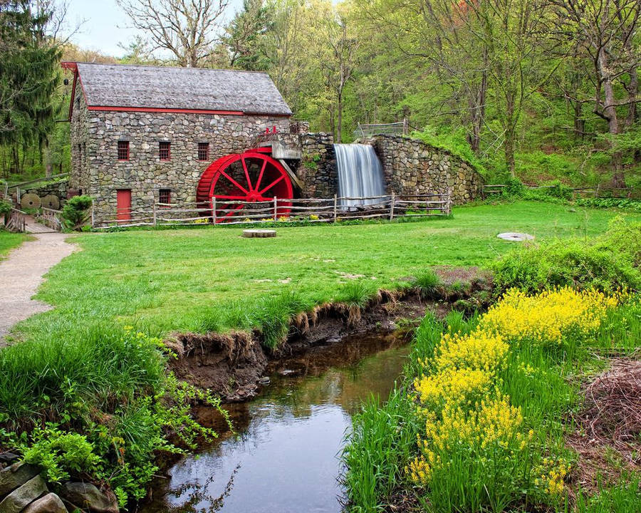 Wayside Inn Grist Mill Massachusetts Wallpaper