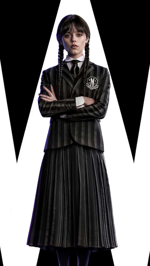 Wednesday Addams Triangle Portrait Wallpaper