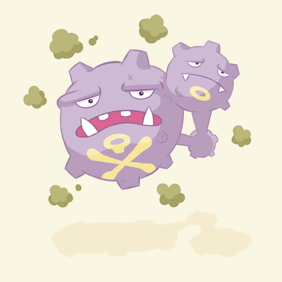 Weezing With Green Smoke Clouds Wallpaper