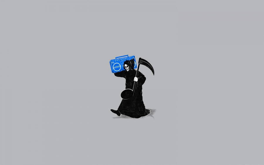 Weird Music Lover Grim Reaper Wallpaper
