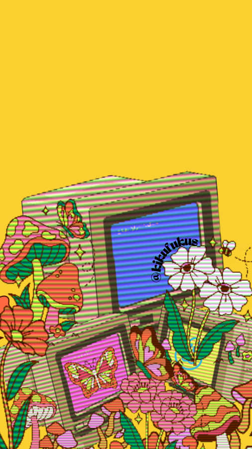 Weirdcore T Vand Floral Explosion Wallpaper