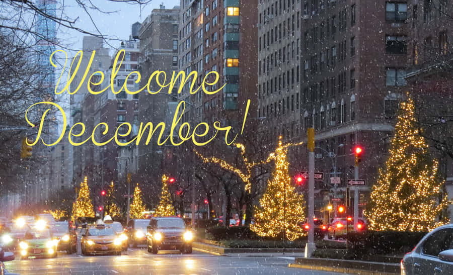 Welcome December Retro New York Wallpaper