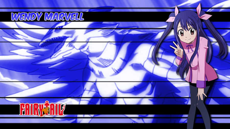 Wendy Marvell Unleashing Her Magic Power In A Battle Wallpaper