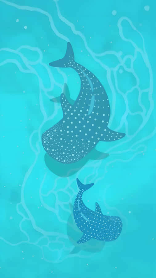Whale Sharks In Clear Ocean Wallpaper