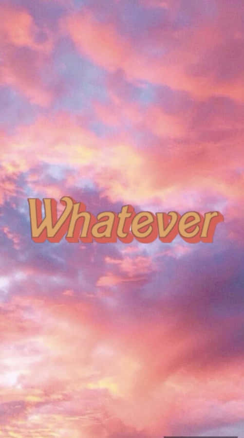 Whatever Pink Sunset Clouds Wallpaper