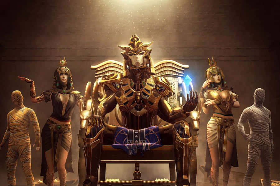 Wheat Field In Autumn Splashed With Brilliant Gold And Orange Hues Wallpaper