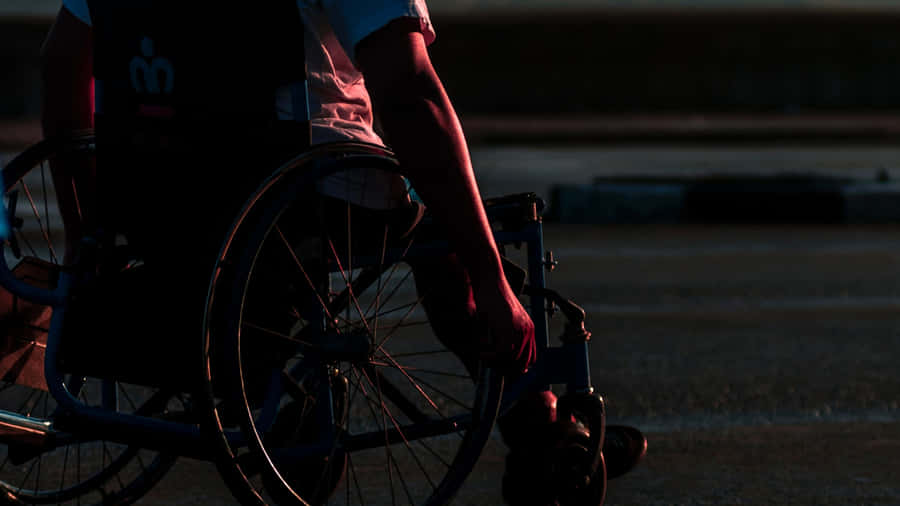 Wheelchair User Dusk Silhouette Wallpaper