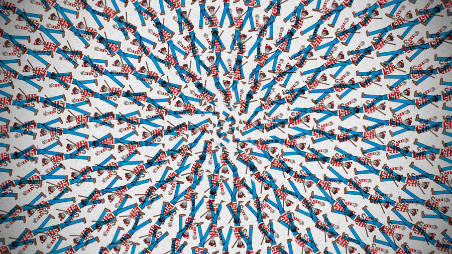 Where's Waldo Radial Pattern Wallpaper