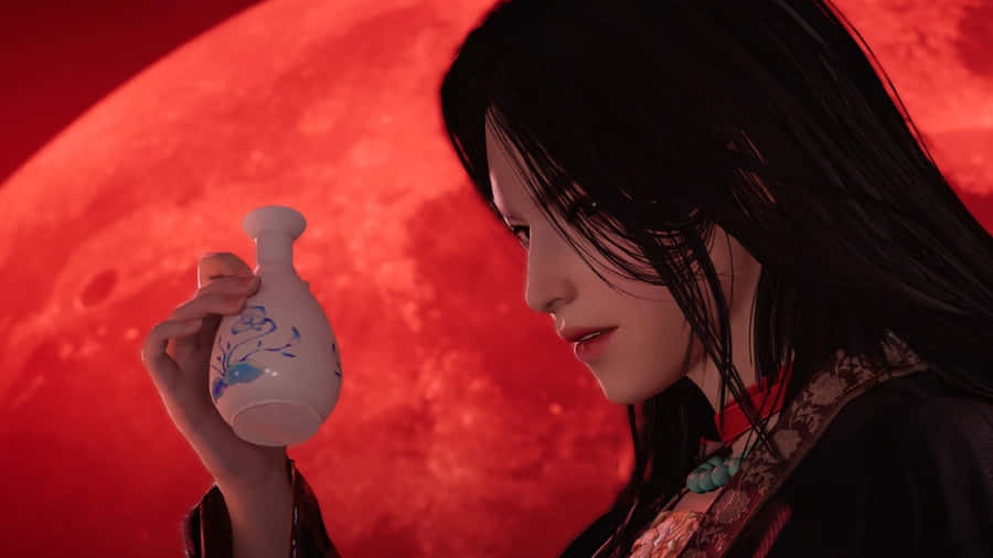 Where Winds Meet Character With Vase Wallpaper