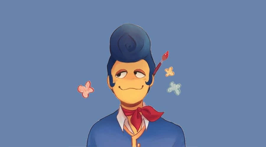 Whimsical Character Butterflies Wallpaper