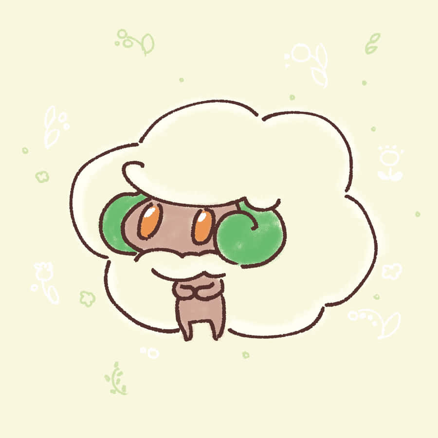 Whimsicott Cute Yellow Aesthetic Wallpaper