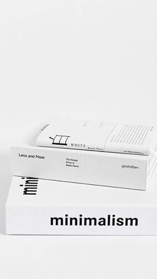 White Aesthetic Tumblr Minimalist Stack Of Books Wallpaper