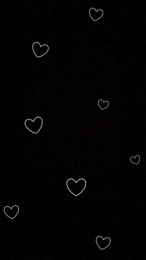 White And Black Heart Iphone Pattern Wallpaper