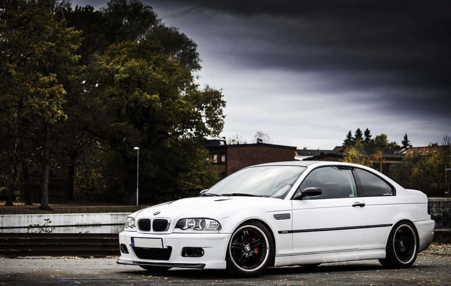 White_ B M W_ E46_ Coupe_ Urban_ Background Wallpaper