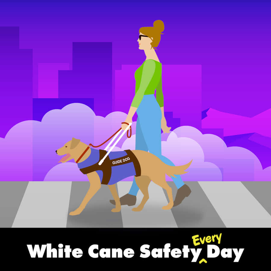 White Cane Safety Day Guide Dog Assistance Wallpaper