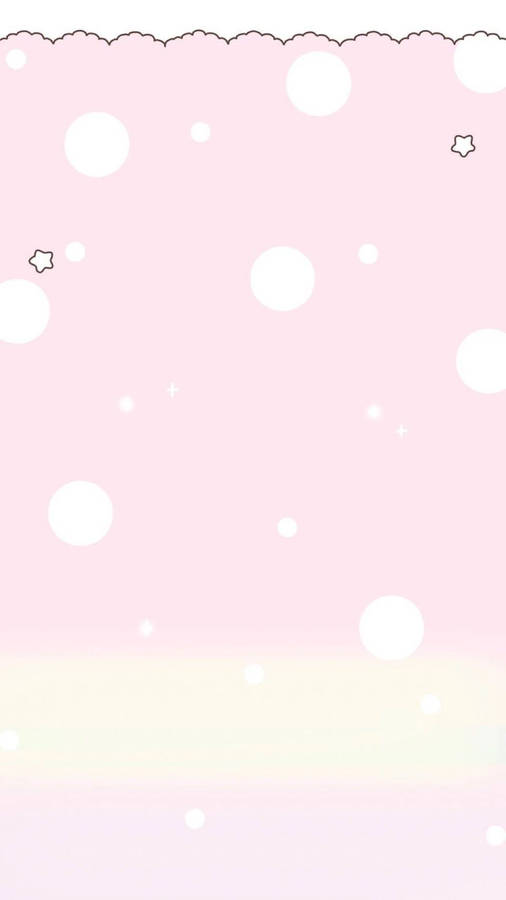 White Circles On Kawaii Pink Background Wallpaper