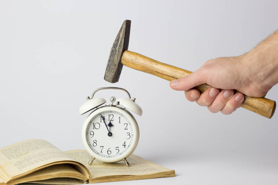 White Clock On A Book Wallpaper