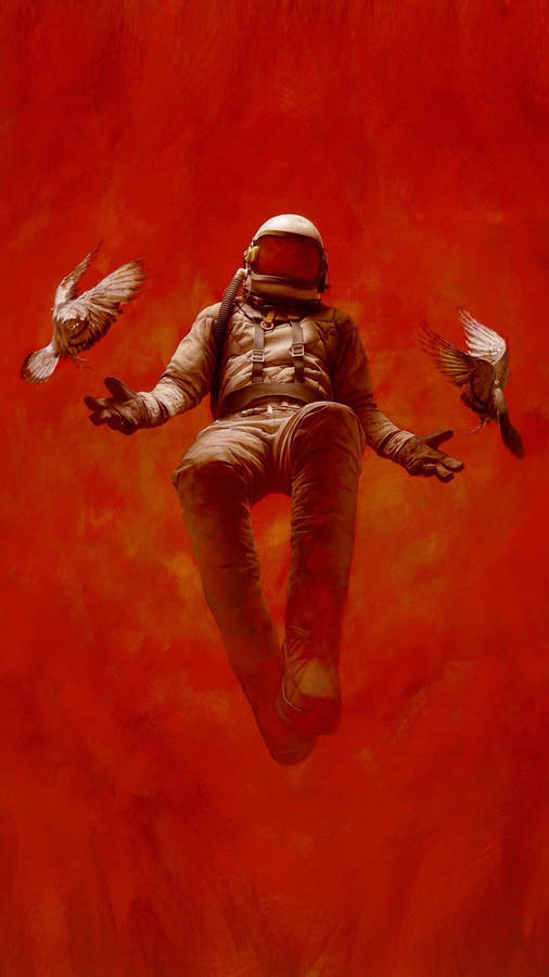 White Doves And Astronaut Wallpaper