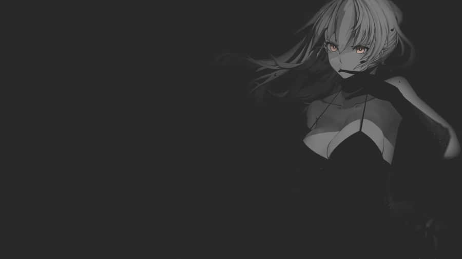 White-haired Girl Dark Aesthetic Anime Pfp Wallpaper