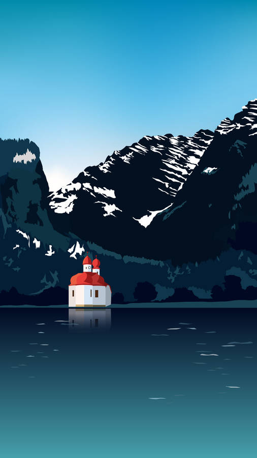 White House At Lakeside Smartphone Background Wallpaper