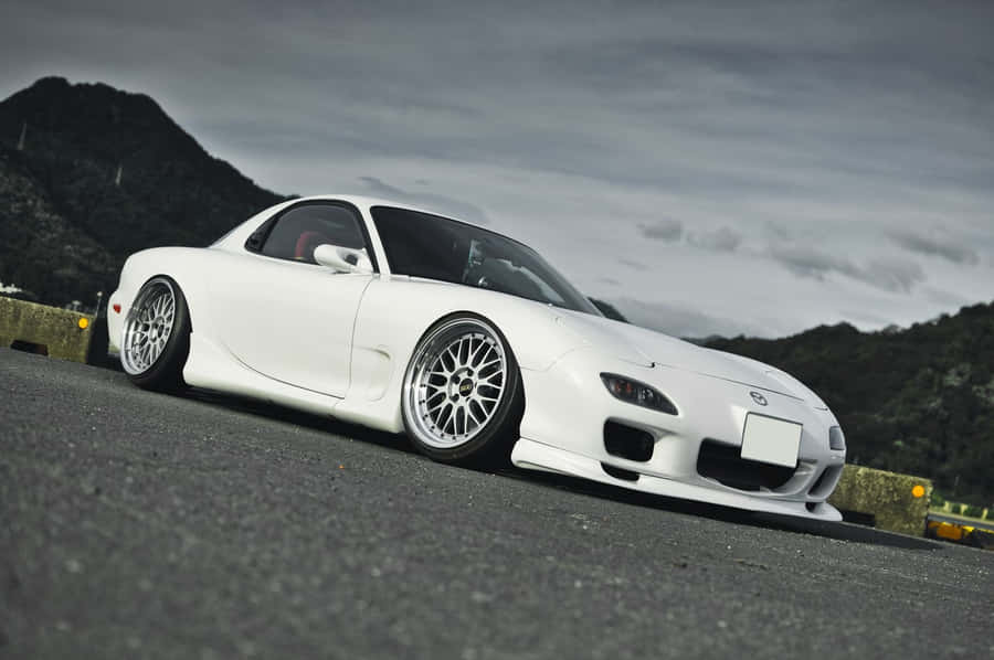 White Mazda Rc7 Fc Classic Code Wallpaper