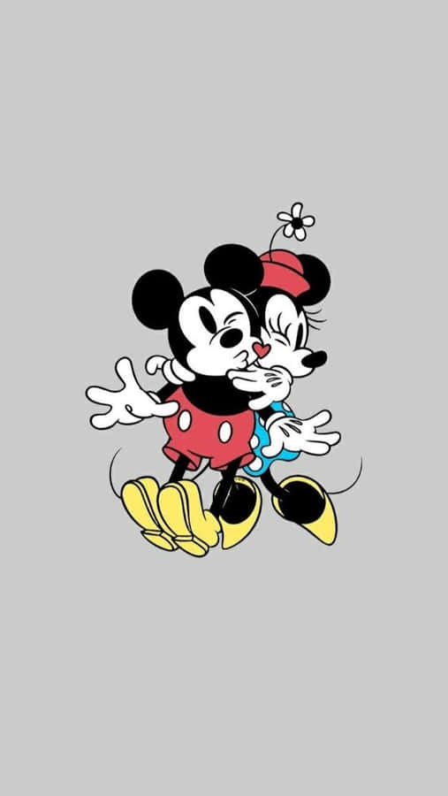 White Mickey Mouse Blowing A Kiss Wallpaper