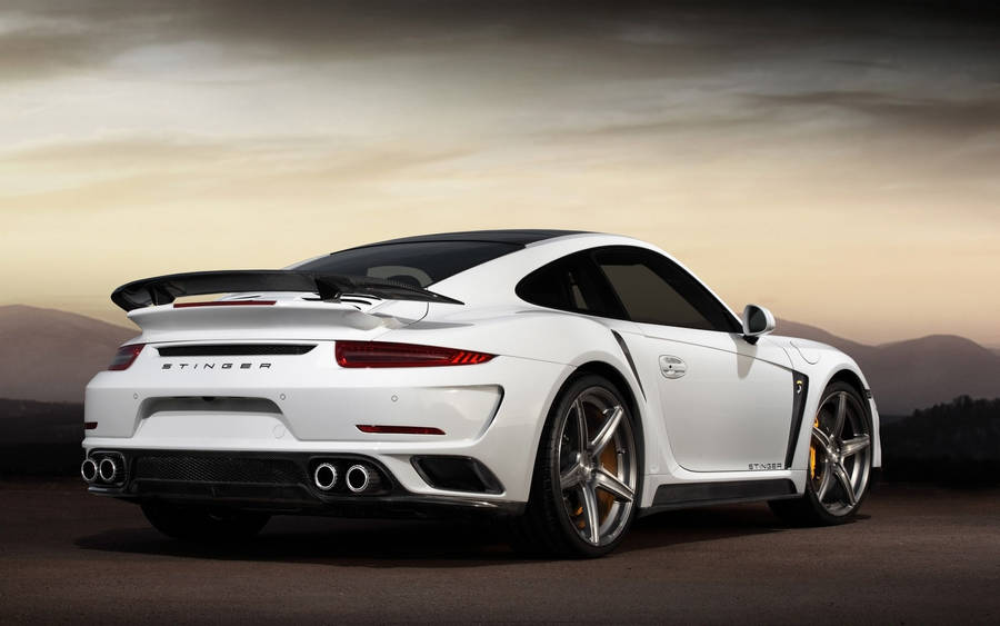 White Porsche 911 Turbo Stinger Wallpaper