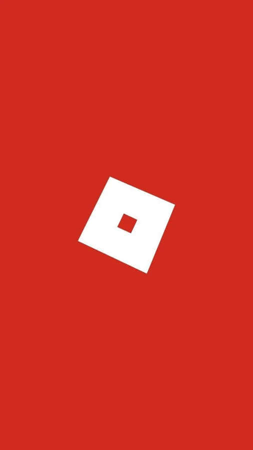 White Roblox Logo On Red Wallpaper