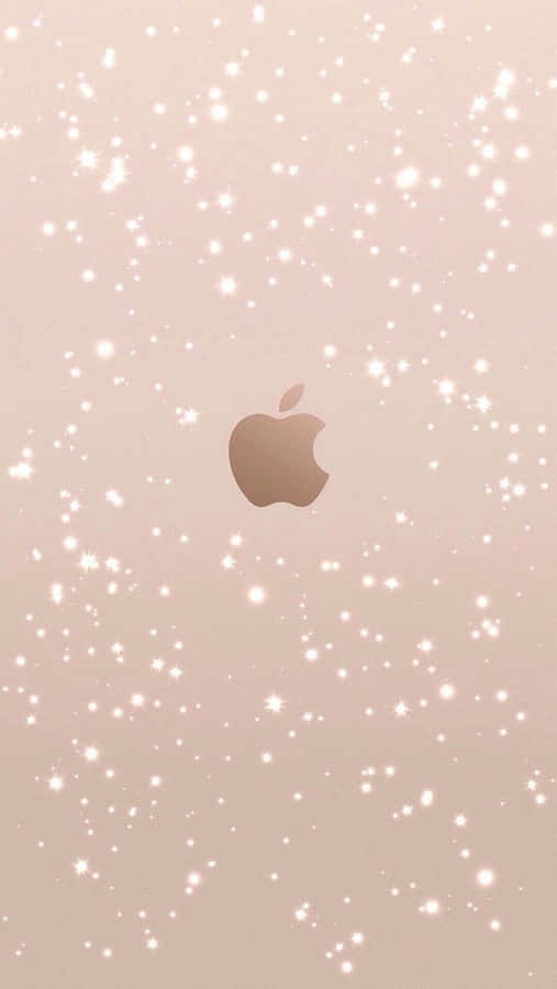 White Sparkle Design Rose Gold Apple Wallpaper