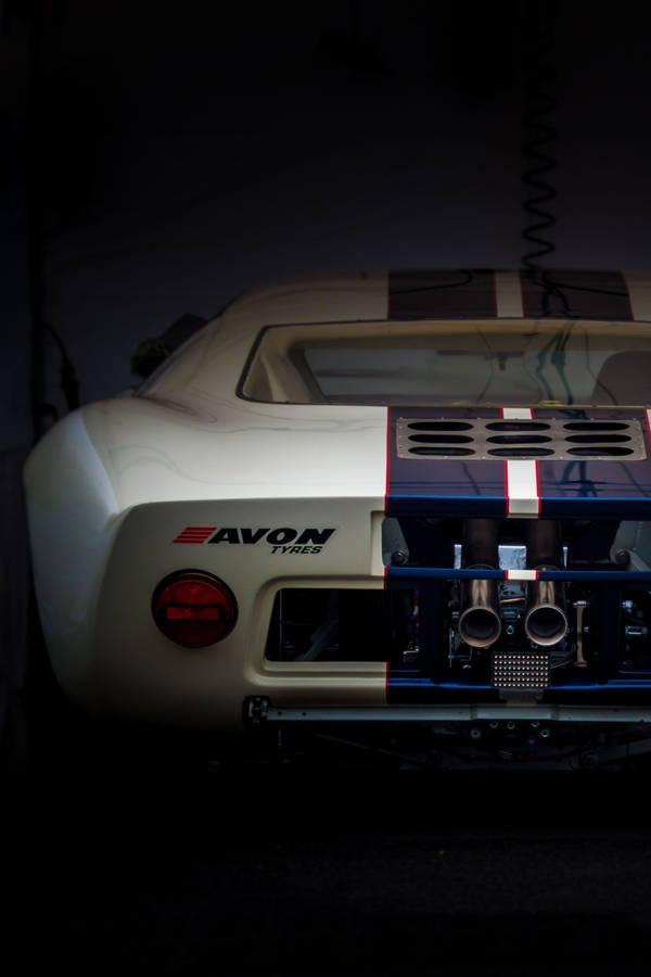 White Sports Car Avon Tyres Phone Wallpaper