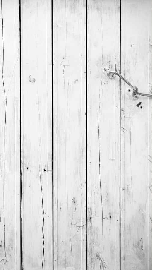 White Wooden Plankswith Metal Latch Wallpaper