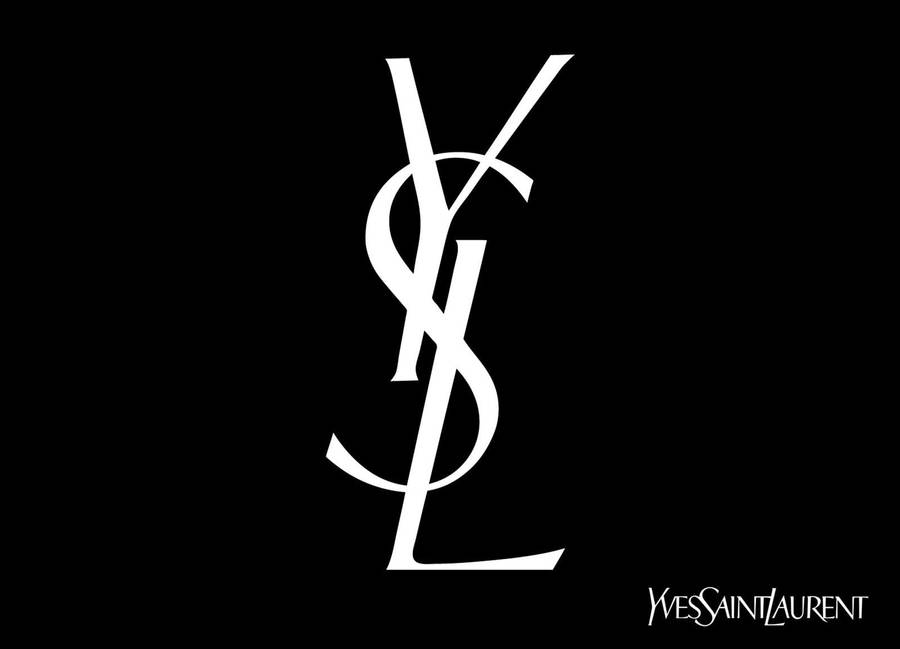 White Ysl Black Background Wallpaper