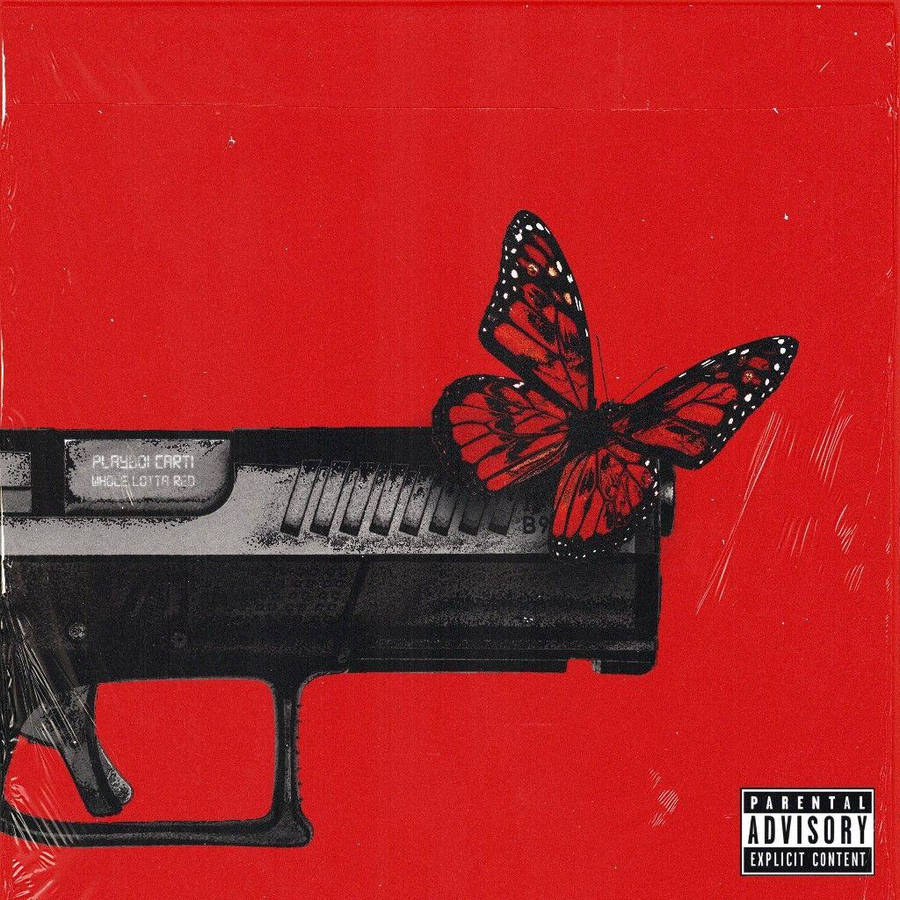 Whole Lotta Red Gun And Butterfly Wallpaper
