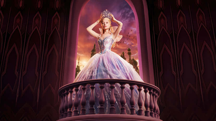 Wicked Glinda In Elegant Gown Wallpaper