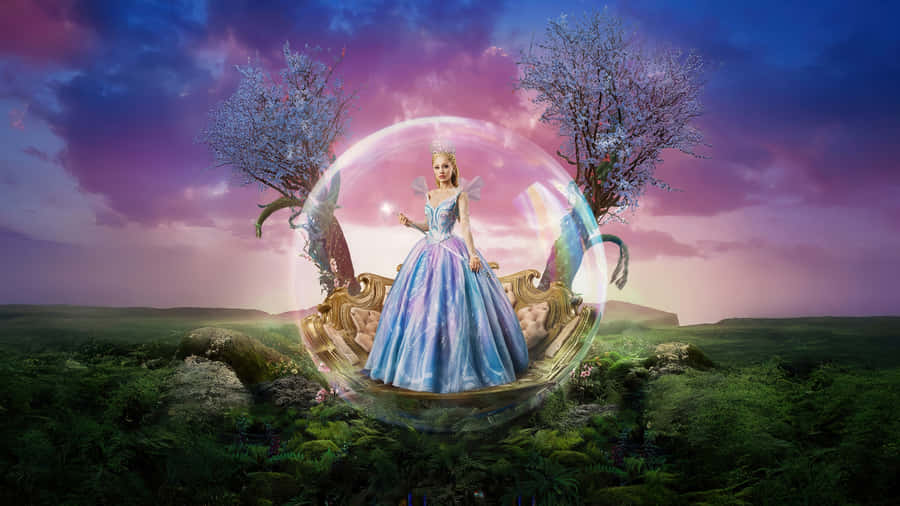 Wicked Glinda In Magical Bubble Wallpaper