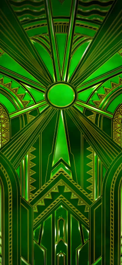 Wicked Iphone Green Art Deco Wallpaper