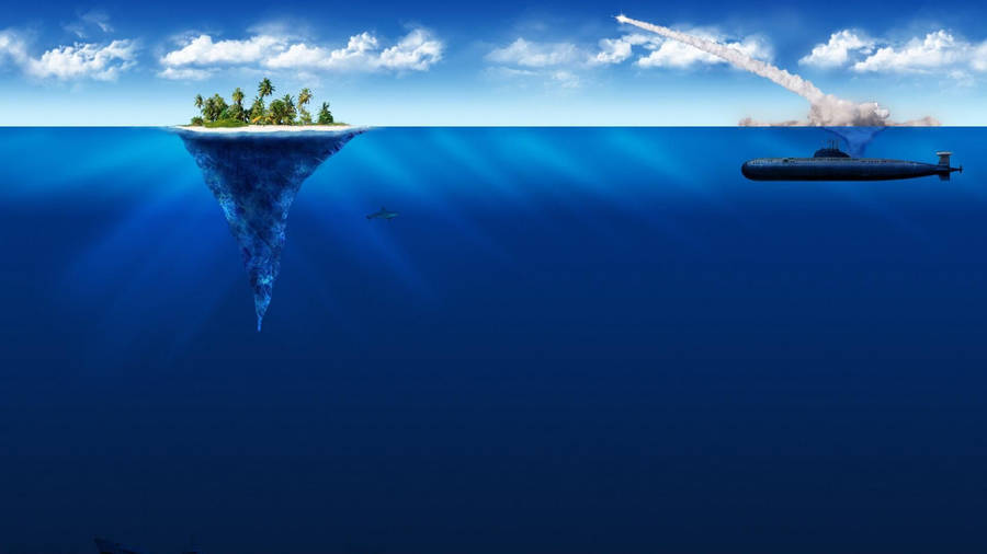 Widescreen Sea War Graphic Art Wallpaper