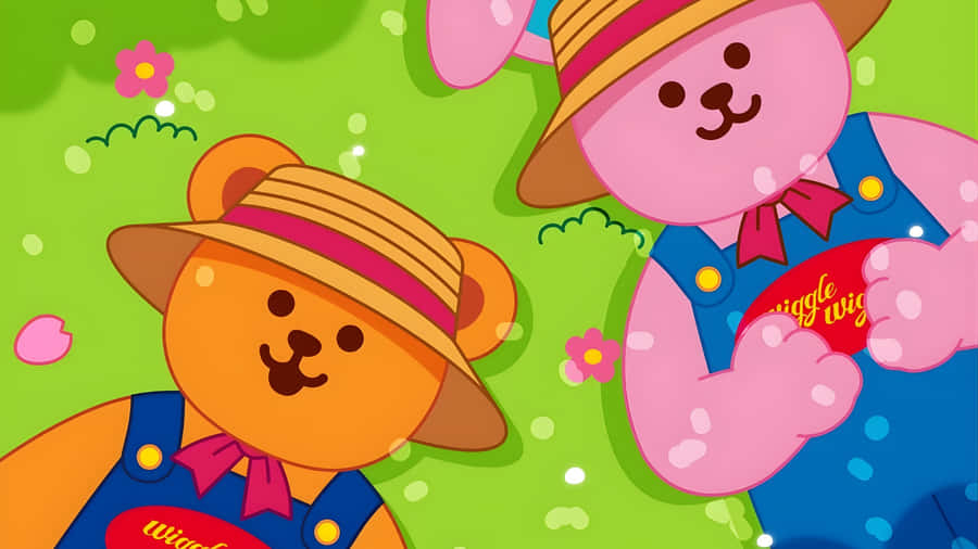 Wiggle Wiggle Cute Bear Characters Wallpaper