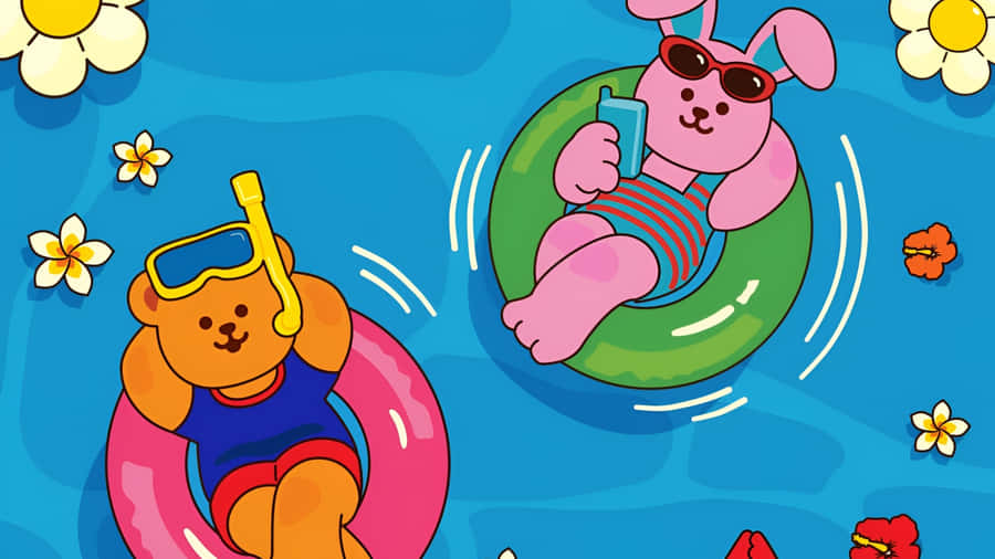 Wiggle Wiggle Summer Fun Wallpaper