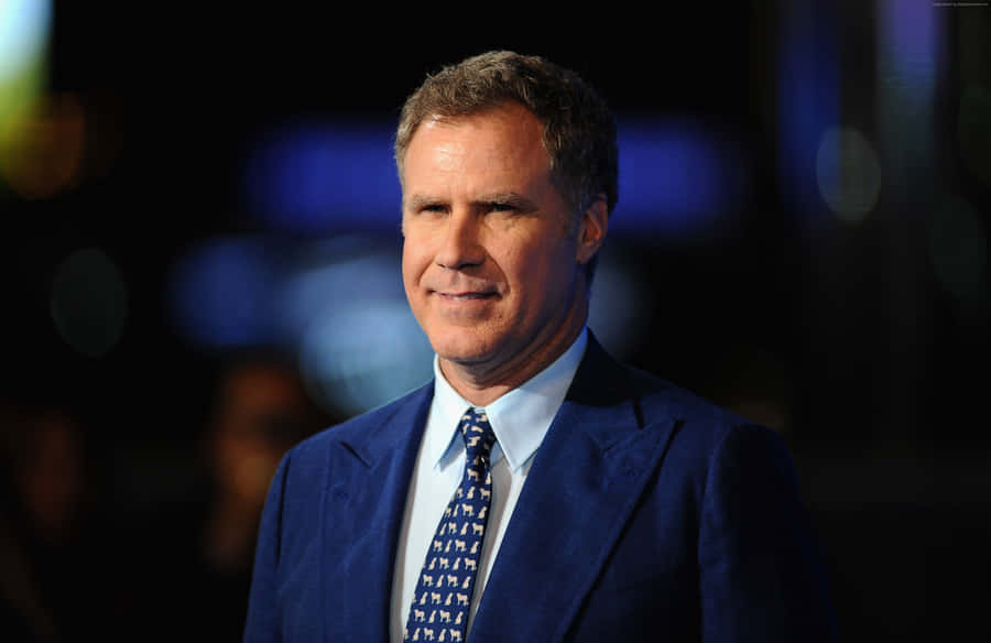 Will Ferrell Strikes A Pose At A Promotional Event Wallpaper