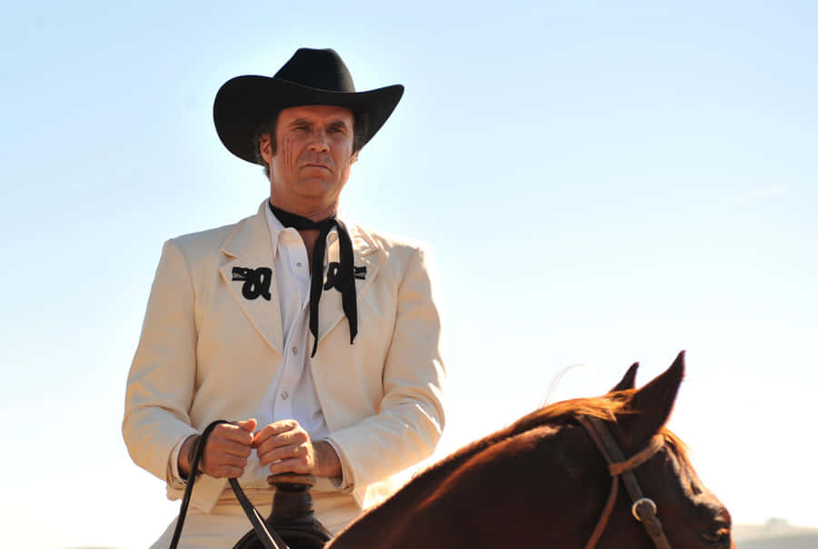 Will Ferrell Striking A Comical Pose Wallpaper