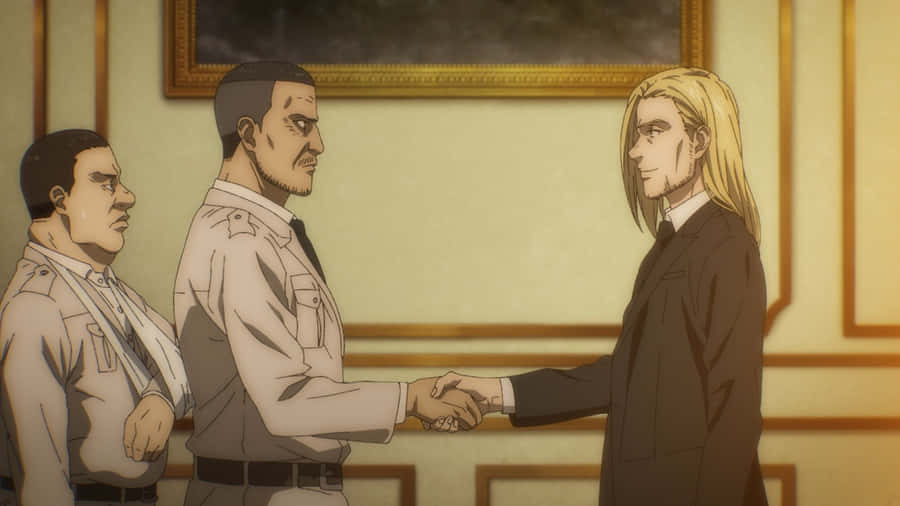 Willy Tybur Handshake Scene Wallpaper