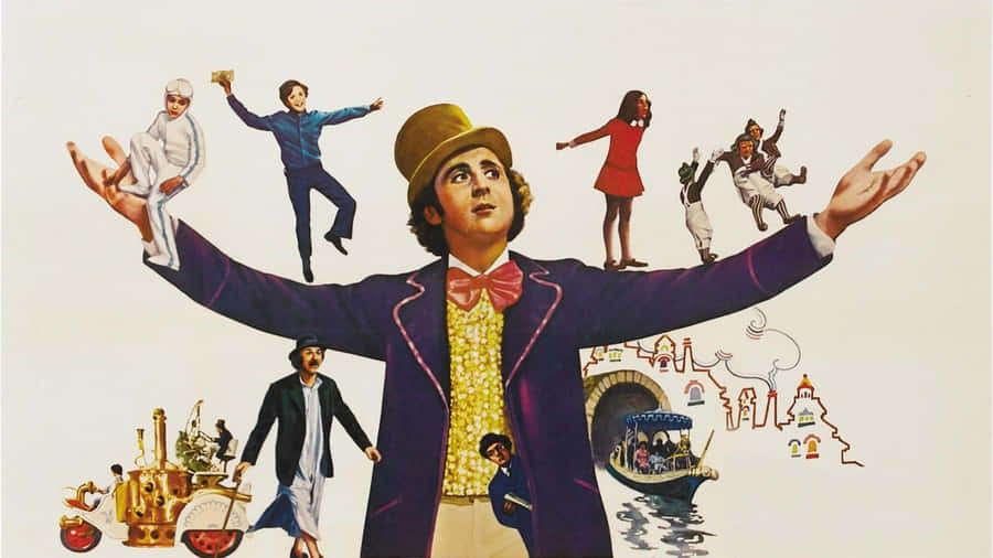 Willy Wonka Classic Movie Artwork Wallpaper